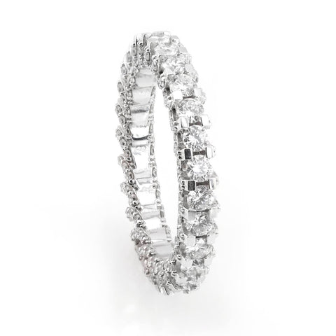 Inel Eternity cu 22 diamante 2.10ct din aur alb de 18k