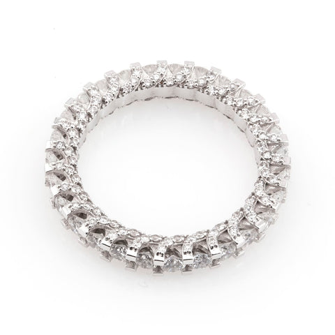 Inel Eternity cu 22 diamante 2.10ct din aur alb de 18k