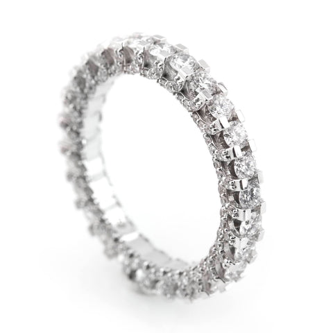 Inel Eternity cu 22 diamante 2.10ct din aur alb de 18k