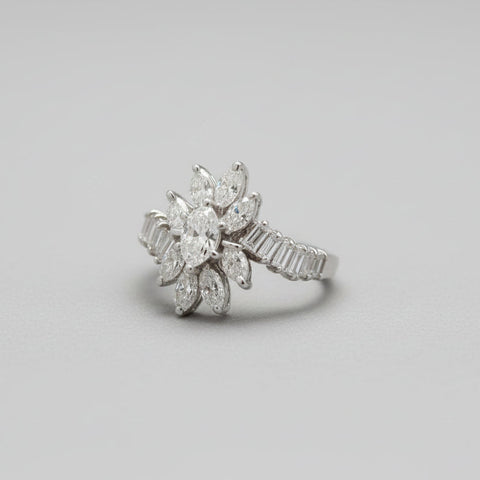 18K white gold engagement ring with morganite and diamonds 0.64ct