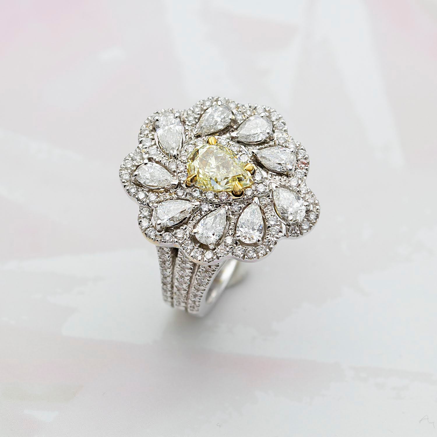 Flower Pear Diamonds 2.31ct Ring –  Milan Collection
