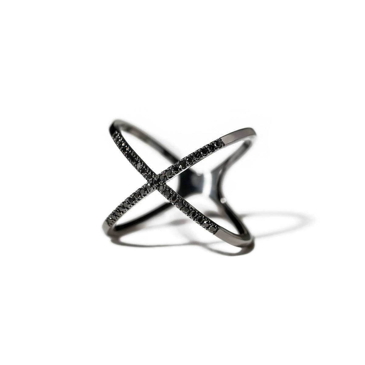 Half X-O-X Black Diamonds 0.40ct Ring  – Milan Collection