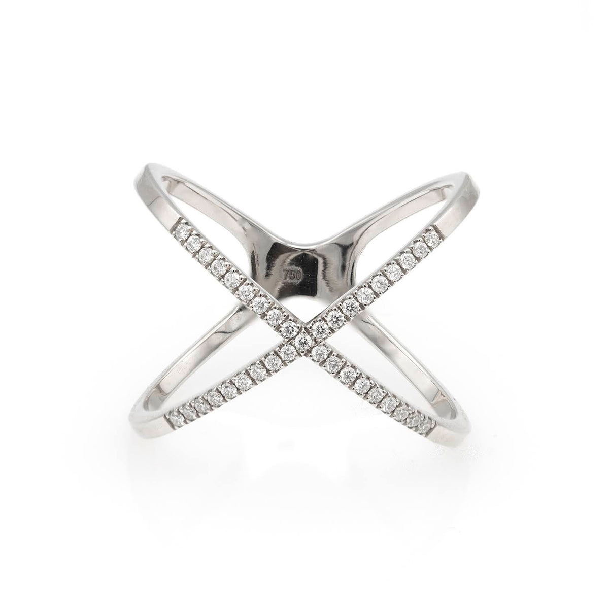 Half X-O-X White Diamonds 0.40ct Ring – Milan Collection