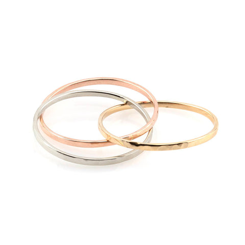 Ring Ese Tris Structured multicolor 14K gold