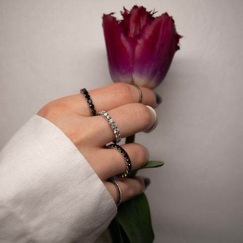 Inel Eternity cu 21 diamante 1.66ct din aur alb de 18k