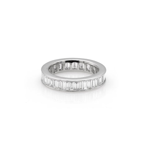 Inel Eternity cu diamante 3.44ct din aur alb de 18k