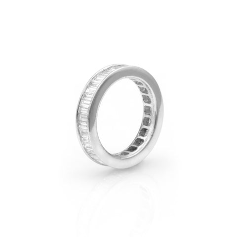 Inel Eternity cu diamante 3.44ct din aur alb de 18k