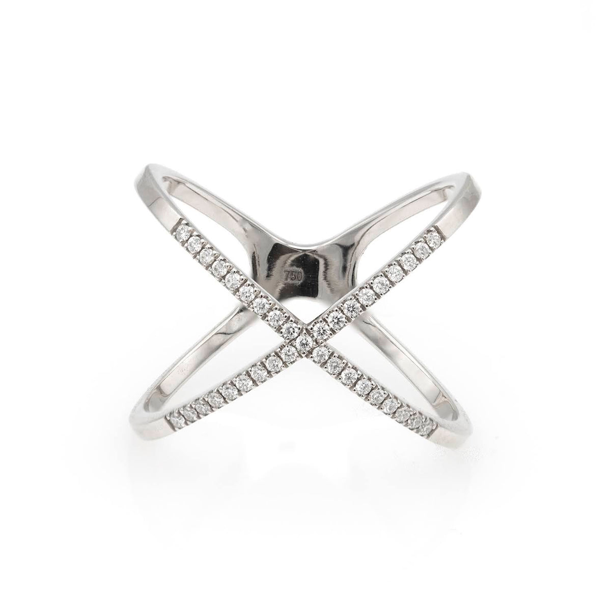 Bubbles ring with 14K white gold zirconia