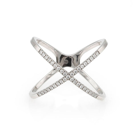 Bubbles ring with 14K white gold zirconia