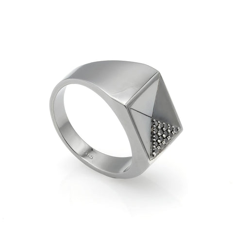 Bubbles ring with 14K white gold zirconia