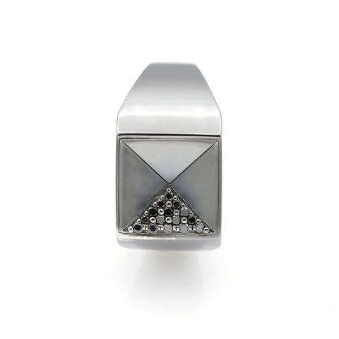 Bubbles ring with 14K white gold zirconia
