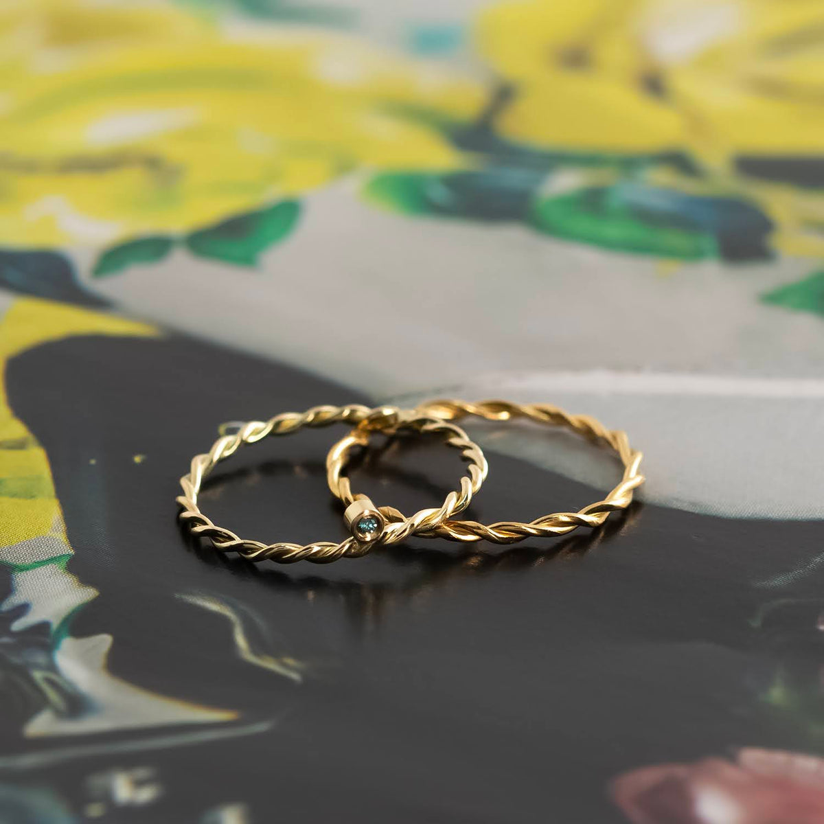 Inel Rasucit din aur roz de 14K