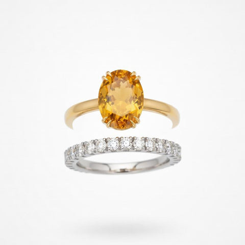 18K white gold engagement ring with morganite and diamonds 0.64ct