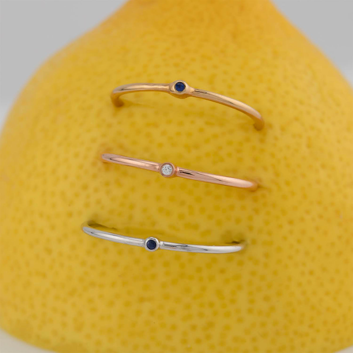 Inel cu Safir din aur galben de 14K