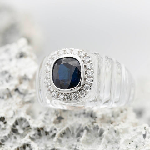 18K white gold engagement ring with 0.50ct diamonds