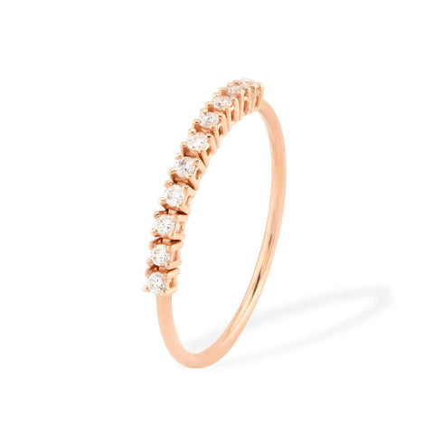 Bubbles ring with 14K white gold zirconia