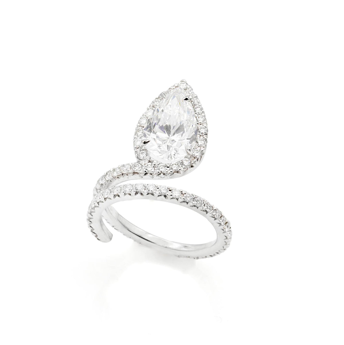 Inel cu diamante 0.31ct din aur alb de 18k