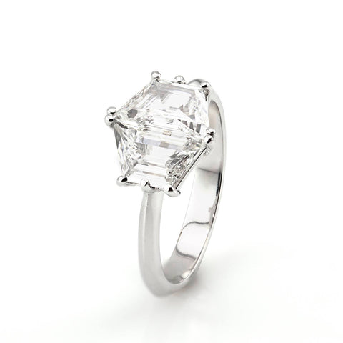 Inel de logodna cu diamant 1.76ct din aur alb de 18K