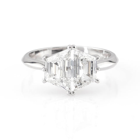 Inel de logodna cu diamant 1.76ct din aur alb de 18K