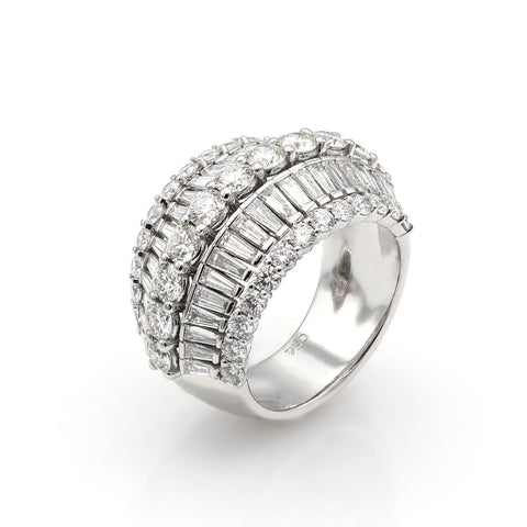 Inel Bombei diamante 3.64ct din aur alb de 18K