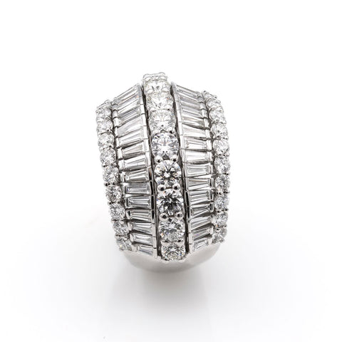 Inel Bombei diamante 3.64ct din aur alb de 18K