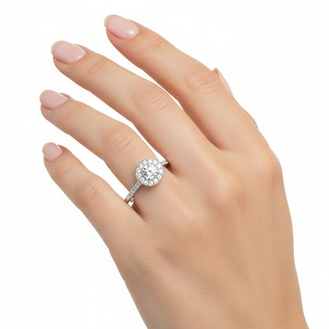 18K rhodium-plated white gold ring paved with black diamonds 0.10ct