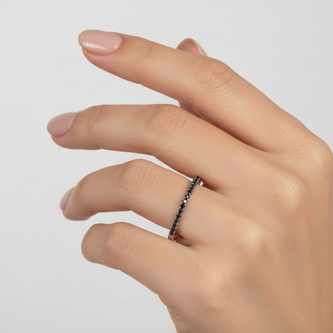 Bubbles ring with 14K white gold zirconia