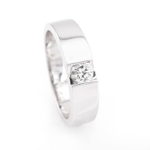 18K rhodium-plated white gold ring paved with black diamonds 0.10ct