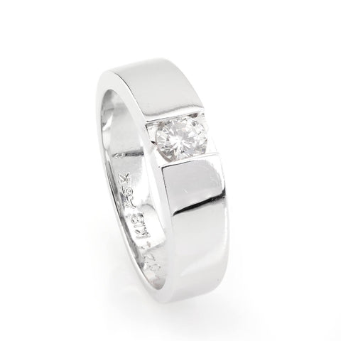 18K rhodium-plated white gold ring paved with black diamonds 0.10ct