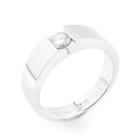 18K rhodium-plated white gold ring paved with black diamonds 0.10ct