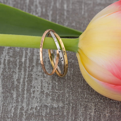 Ring Ese Tris Structured multicolor 14K gold