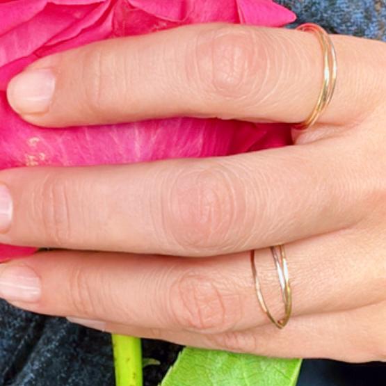 Inel unisex Tris Structurat din aur multicolor 14K