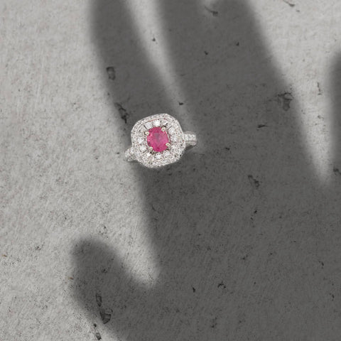 18K white gold engagement ring with 0.50ct diamonds