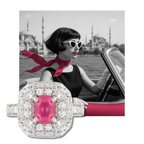 18K white gold engagement ring with 0.50ct diamonds