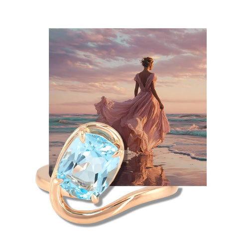 Inel cu Topaz de 5.00ct din aur roz de 18K