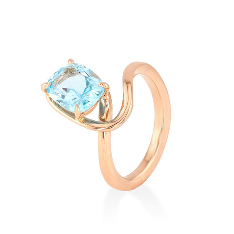 Inel cu Topaz de 5.00ct din aur roz de 18K