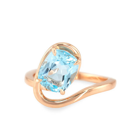 Inel cu Topaz de 5.00ct din aur roz de 18K