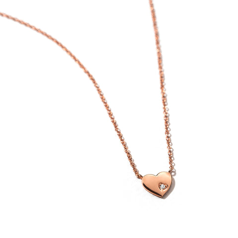 Heart pendant with 18K gold zirconia