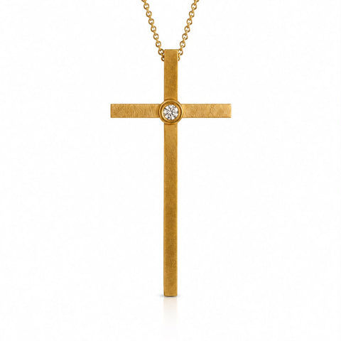 18k yellow gold 3D Star pendant chain with 1.25mm diamonds