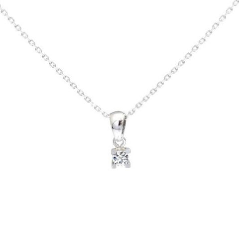 Solitaire 0.06ct din aur alb de 14k