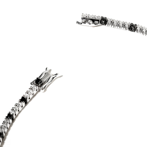 Lugano | Bratara Tennis cu Diamante Naturale Albe si Negre 2.11ct, aur 18k