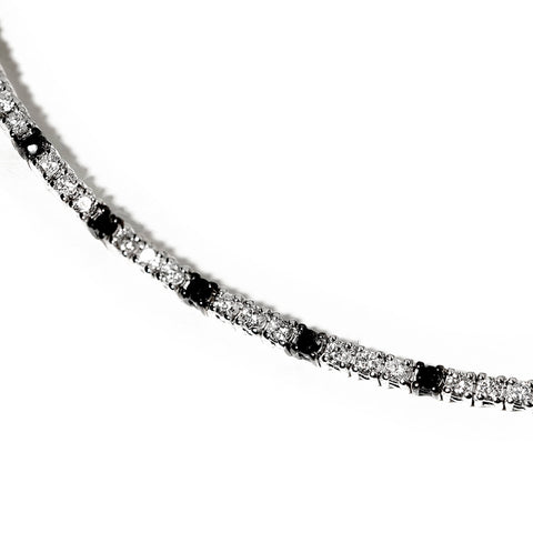 Lugano | Bratara Tennis cu Diamante Naturale Albe si Negre 2.11ct, aur 18k