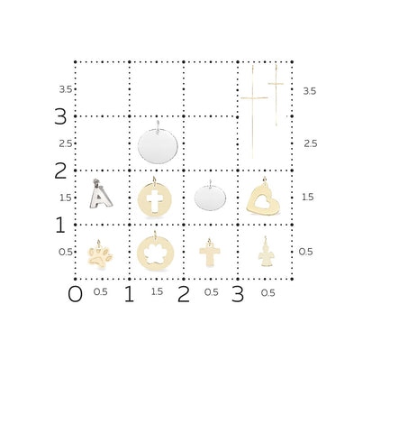 Pandant Litera M aur galben 14K