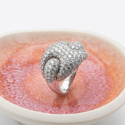 18K white gold engagement ring with morganite and diamonds 0.64ct