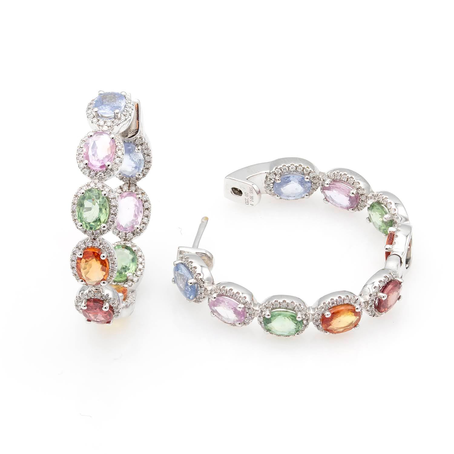 Multi-Color Round Earrings – Paris Collection