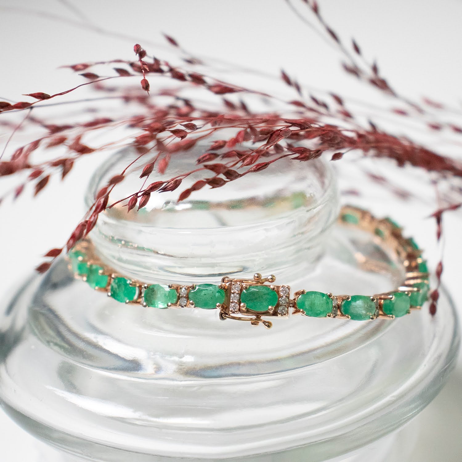 Oval Cut Emerald 7.70ct & Diamonds Bracelet – London Collection
