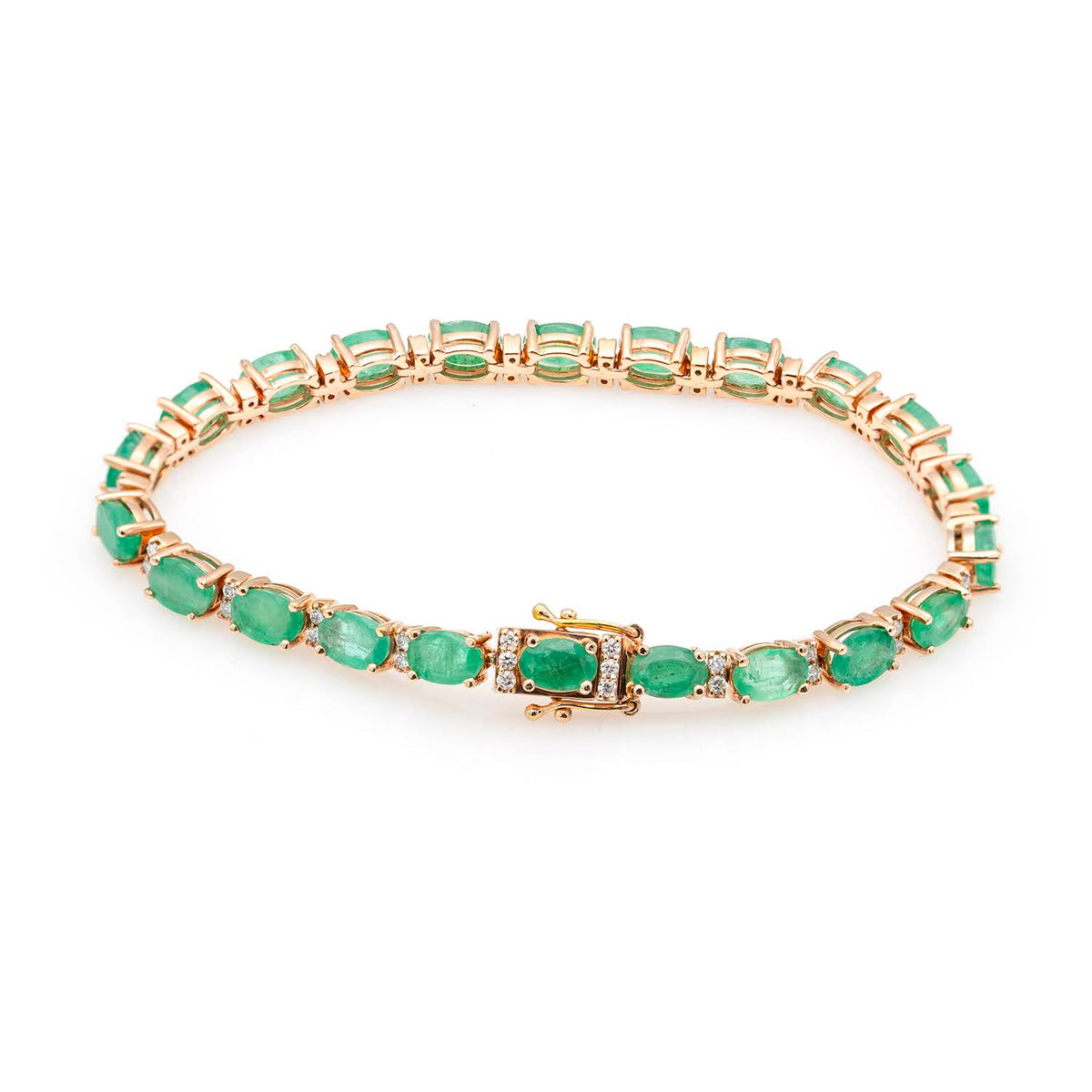 Oval Cut Emerald 7.70ct & Diamonds Bracelet – London Collection