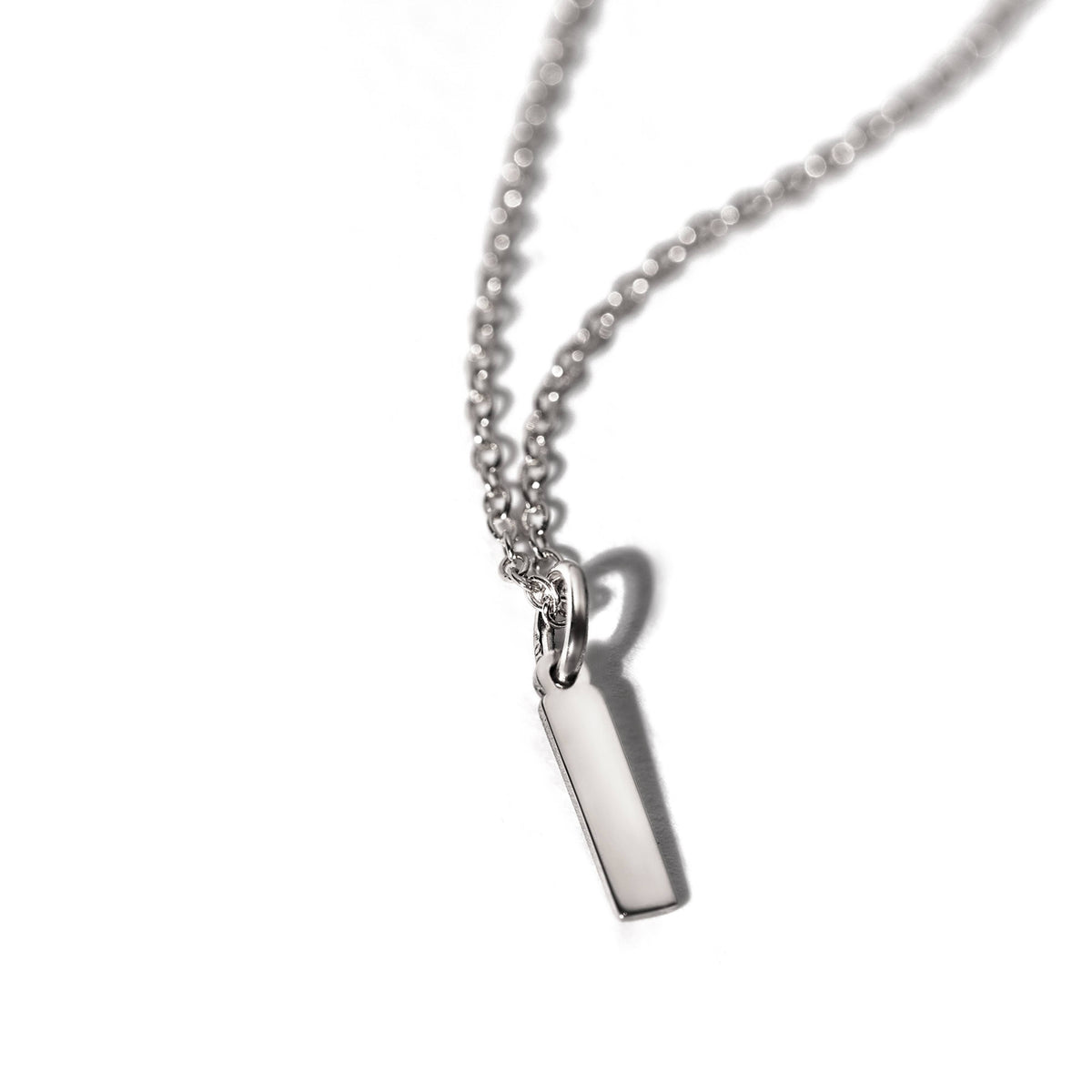 Pandant Litera I aur alb 14K