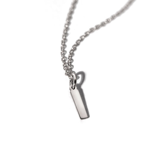 Pandant Litera I aur alb 14K