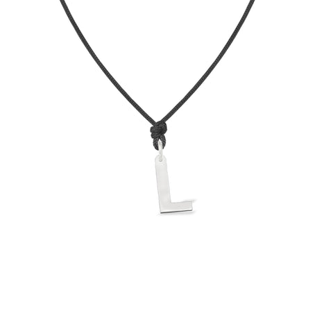 Pandant Litera L aur alb 14K